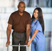 Health Care Worker and Elderly Patient