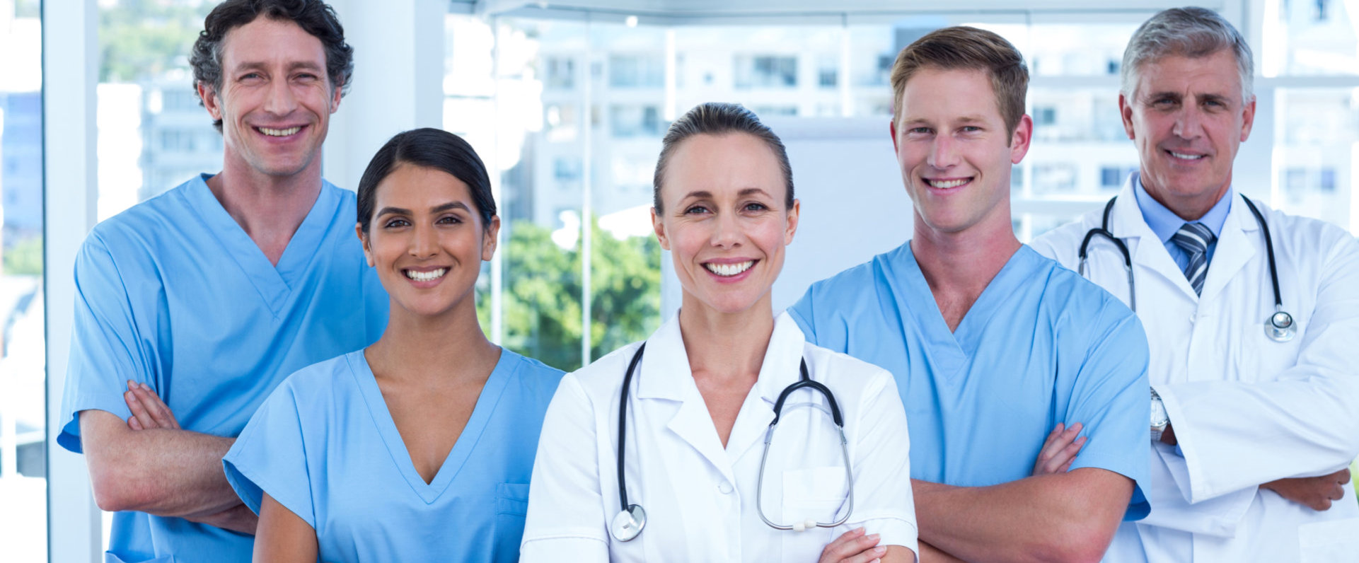 group of medical personnel posing for the camera
